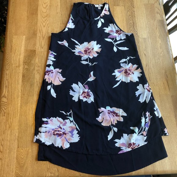 Lila Rose Navy Floral Dress Tunic US Size 4 - Picture 1 of 10